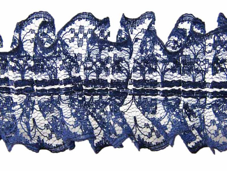 Taśma 4,5cm PLISA koronka granat