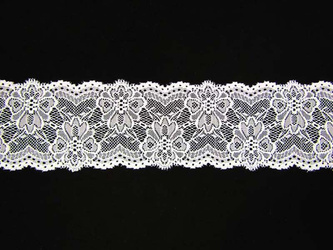 Koronka 7,5cm elastyczna biała
