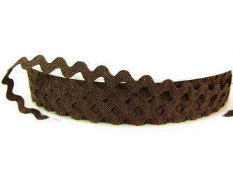 Taśma 7,7mm zygzak wiskoza brąz