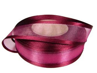 Wstążka 25mm organtyna LAMÓWKA bordo