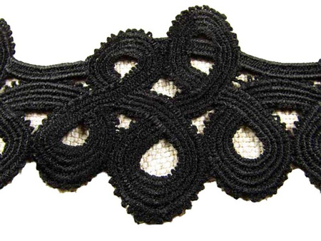 Koronka 7cm gipiurowa poly czarna