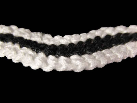 Taśma 20mm zygzak czarno-biała