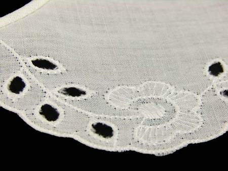 Kołnierzyk młodzieżowy haft bawełna biały