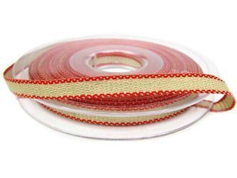 Taśma 7mm tkana HOPSACK czerwona