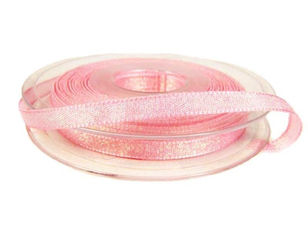 Wstążka 7mm REXOR OPAL róż