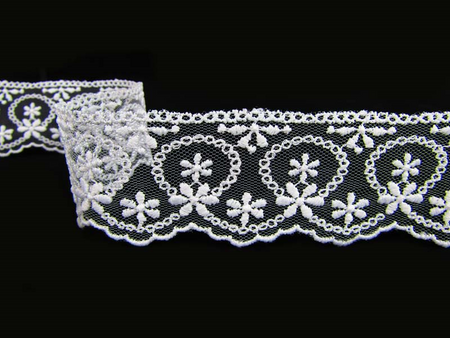 Koronka 4cm tiulowa biała