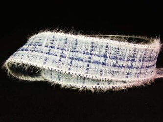 Taśma 2,5cm ozdobna "CHANEL" błękit