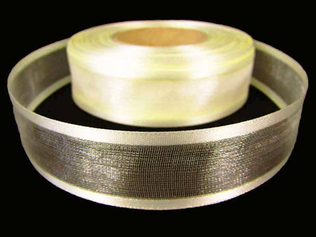 Wstążka 25mm organtyna LAMÓWKA ecru