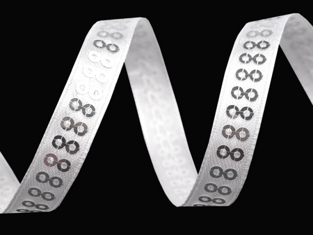 Taśma 1cm atłas CEKIN biała