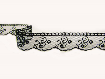 Koronka 2,5cm tiulowa czarna