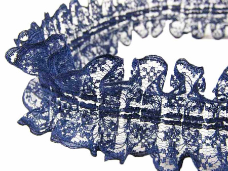 Taśma 4,5cm PLISA koronka granat