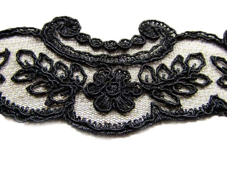 Koronka 6cm tiulowa czarna