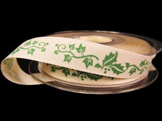 Wstążka 15mm tafta OSTROKRZEW zielona