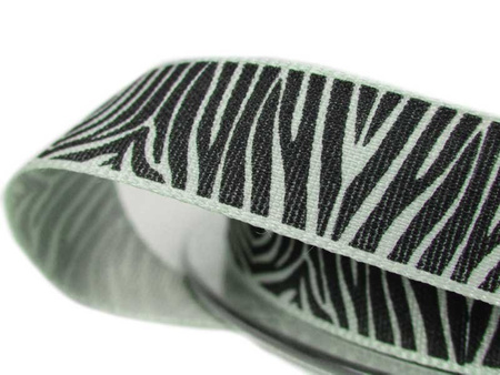 Wstążka 15mm tafta ZEBRA zielona szałwia