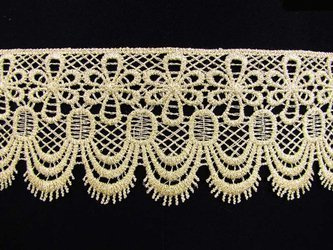 Koronka 7cm gipiurowa jasnozłota