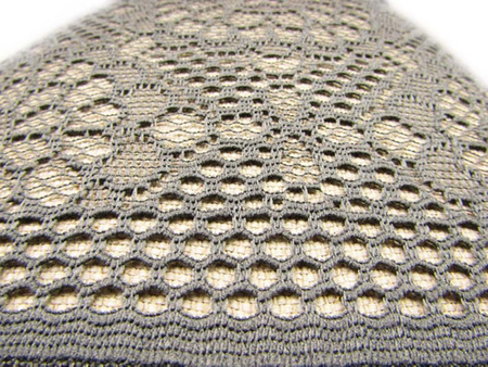 Koronka 140cm stabilna poliester popiel