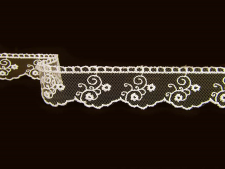 Koronka 2,5cm tiulowa ecru
