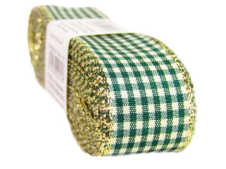 Wstążka 25mm pepito lurex zielona