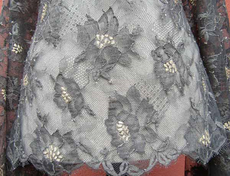 Koronka 70cm elastyczna popiel