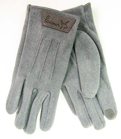 Rękawiczka zamsz męska popiel