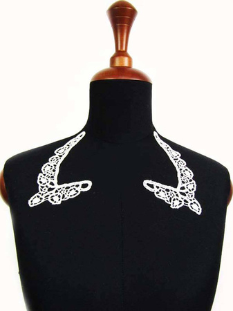 Kołnierzyk damski gipiura biały