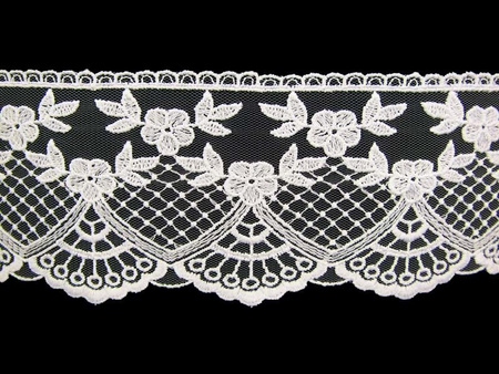 Koronka 8cm tiulowa biała