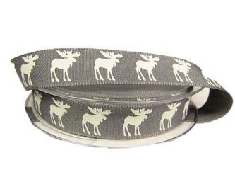 Wstążka 15mm tafta MOOSE popiel