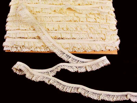 Falbanka 18mm elastyczna bawełna natural