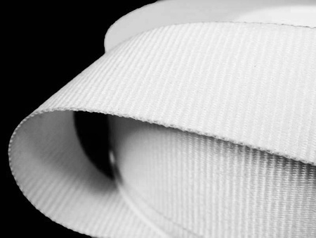 Taśma 22mm ryps poliestrowa biała