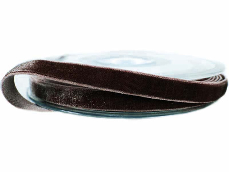 Aksamitka 9mm elastyczna brąz ciemny
