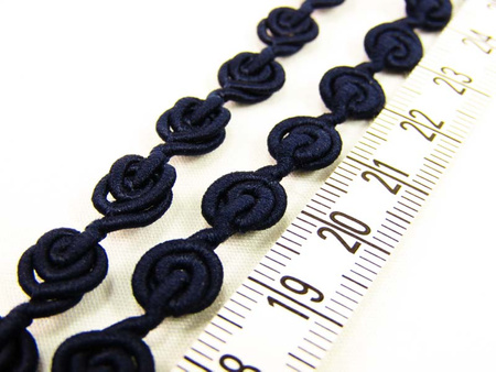 Taśma 0,7cm galonowa RÓŻA ciemny granat