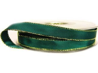 Wstążka 10mm atłas REXOR ciemnozielona