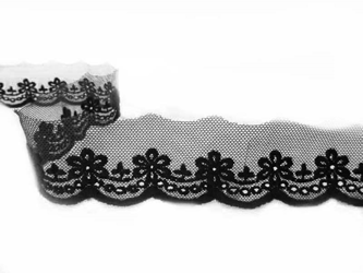 Koronka 4cm tiulowa czarna