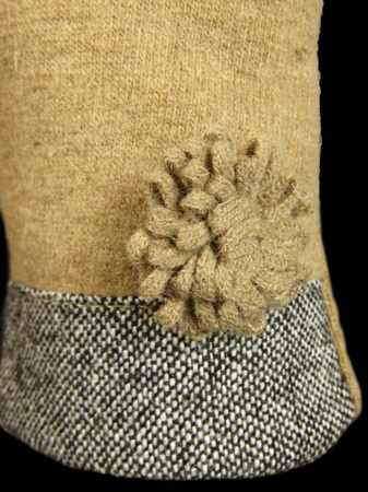 Rękawiczka WEŁNA damska ocieplana kamel