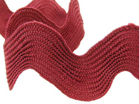 Taśma 40mm zygzak bordo