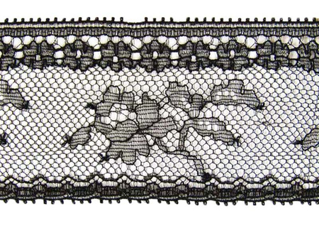 Koronka 6,5cm stabilna czarna