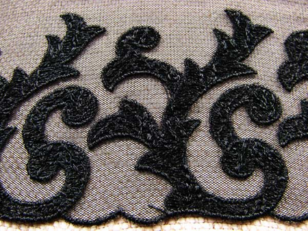 Koronka 11cm tiulowa czarna