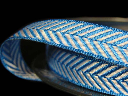Taśma 10mm tkana HERRINGBONE błękitna