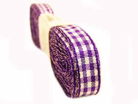 Wstążka 10mm kratka fiolet