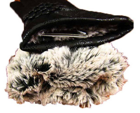 Rękawiczka DZIANINA damska ocieplana czarna