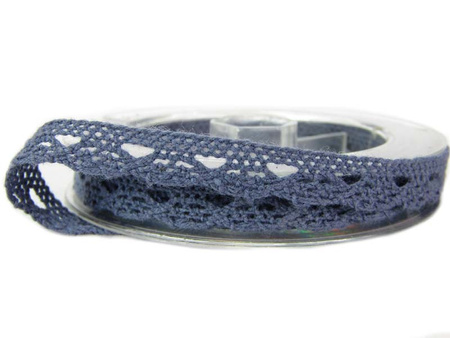 Koronka 1cm bawełniana jasno-granatowa