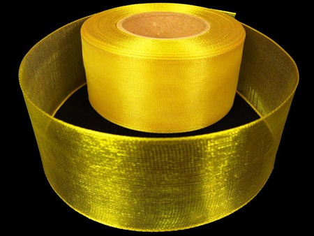 Wstążka 40mm organtyna żółta