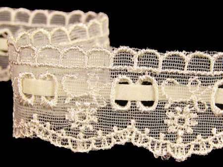 Koronka 2,8cm tiulowa ecru