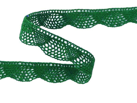 Koronka 1,5cm bawełniana ciemnozielona