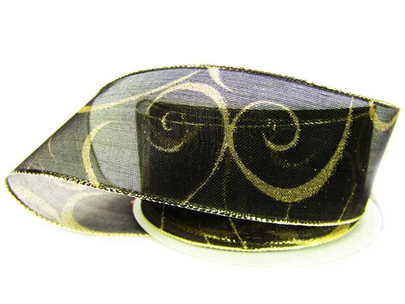 Wstążka 40mm organtyna ESY-FLORESY czarna