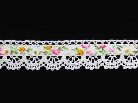 Koronka 1,9cm poliestrowa biała