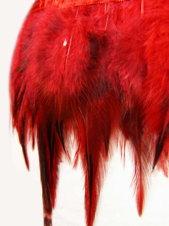 Taśma 12cm piórowa podpalana czerwień