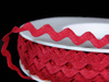Taśma 7,3mm zygzak bawełna czerwona