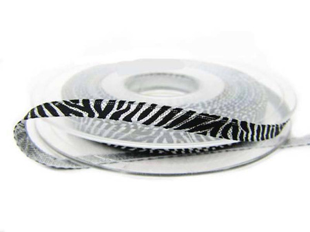 Wstążka 5mm lurex ZEBRA srebrna