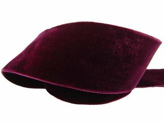 Aksamitka 50mm dwustronna burgund